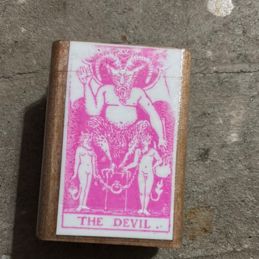 Vintage Rubber Stamp Tarot Devil